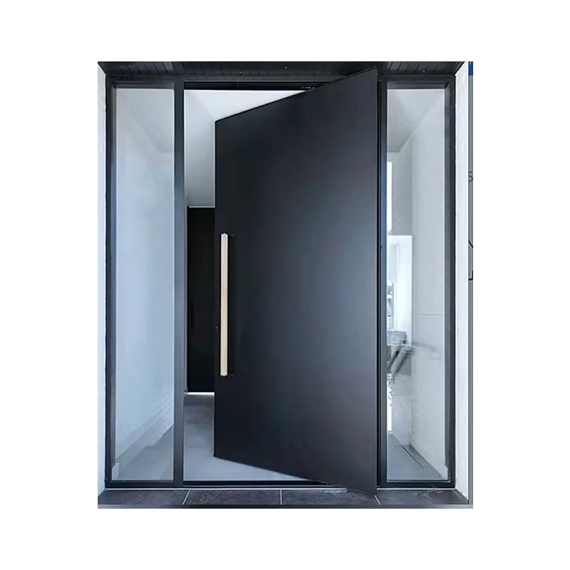 Custom Size Single Swing Entry Pivot Door Soundproof Residential Apartment Villa Patio Entry Security Door